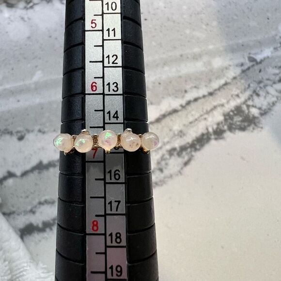 Five Small Faux‎ Opals Layering / Stacking Ring Size 6.75 - Picture 4 of 5